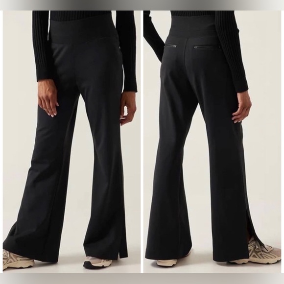 Athleta Dress Up or Down Wide leg High Waisted Black Trouser Pants - XS - Picture 5 of 12